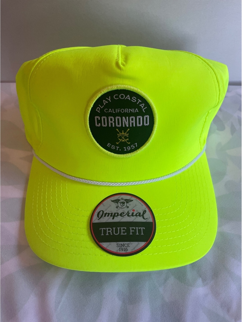 Imperial Coronado Play Coastal California Golf Hat Neon Yellow True Fit New